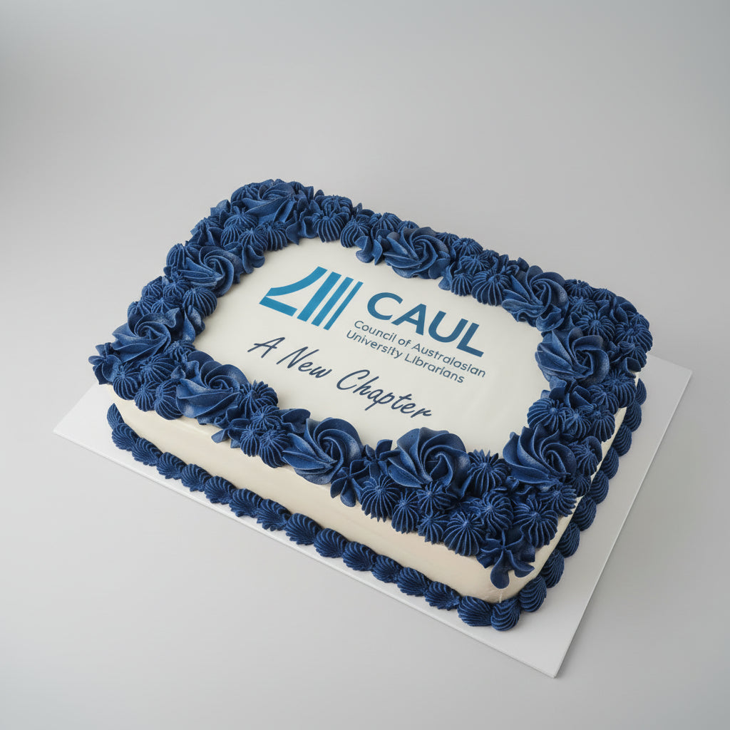 Branded Slab Cake created by Perth Cake and Cookie Co
