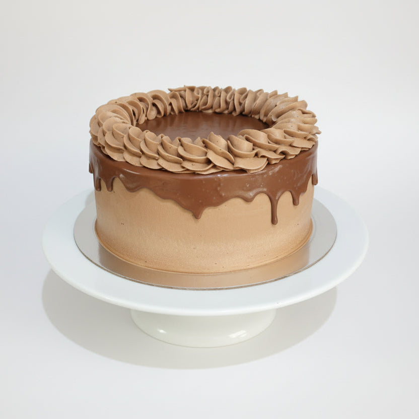 Chocolate mudcake with chocolate ganache filling and drip