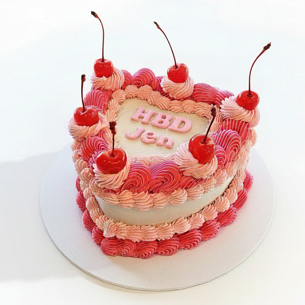 Hot Pink and blush vintage cakette by Perth Cake and Cookie Co